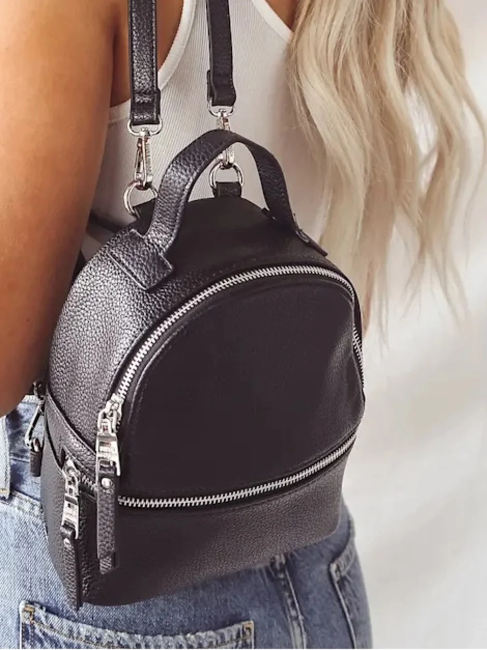 Steve Madden Black Mini Backpack